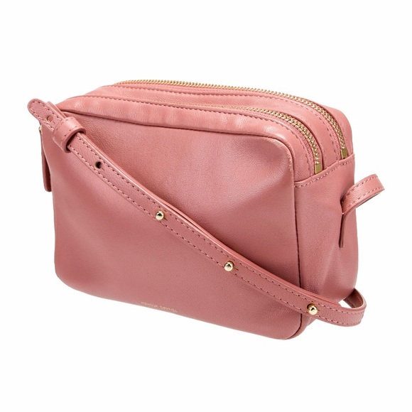 Mansur Gavriel Handbags - Mansur Gavriel Double Zip Leather Crossbody Bag blush pink